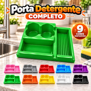Porta Detergente com Dispenser Porta Esponja e Bucha Organizador de Pia Cozinha Compacto …