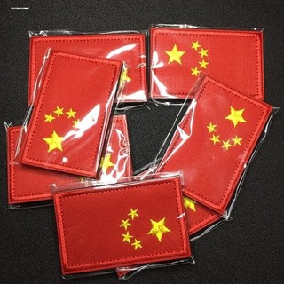 Bandeira chinesa velcro emblema braçadeira braçadeira braçadeira peito adesivo cinco estrelas bandeira vermelha velcro j