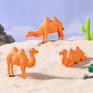 [Esqui] 3 miniaturas de camelos decorativos, estatuetas em miniatura, decoração de mesa, estatuetas de animais para micr