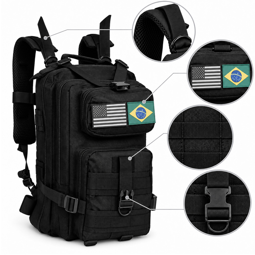 Mochila Tática 30L Militar Impermeável Mochila de Viagem Camping Trekking Mochila Masculina Grande Capacidade