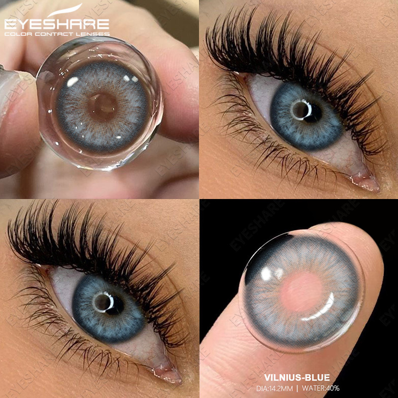 1 Par De Lentes De Contato Coloridas Azuis , Envio Do Brasil , Da Moda Com Estojo , Uso Anual