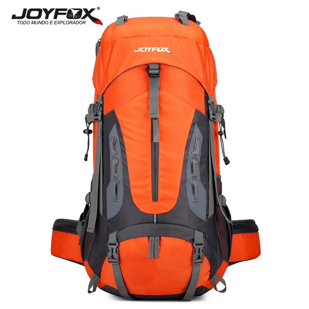 Mochila 70L Impermeavel Trilha Camping Viagem Reforcada 65+5L Cor Laranja Desenho Do Tecido Nylon