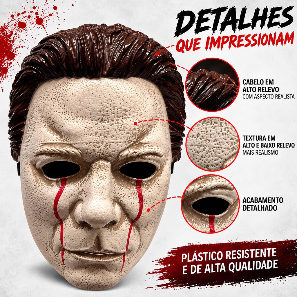 Máscara Michael Myers Terror Realista pra Fantasia Cosplay Halloween Masculina — imagem 2 de 2