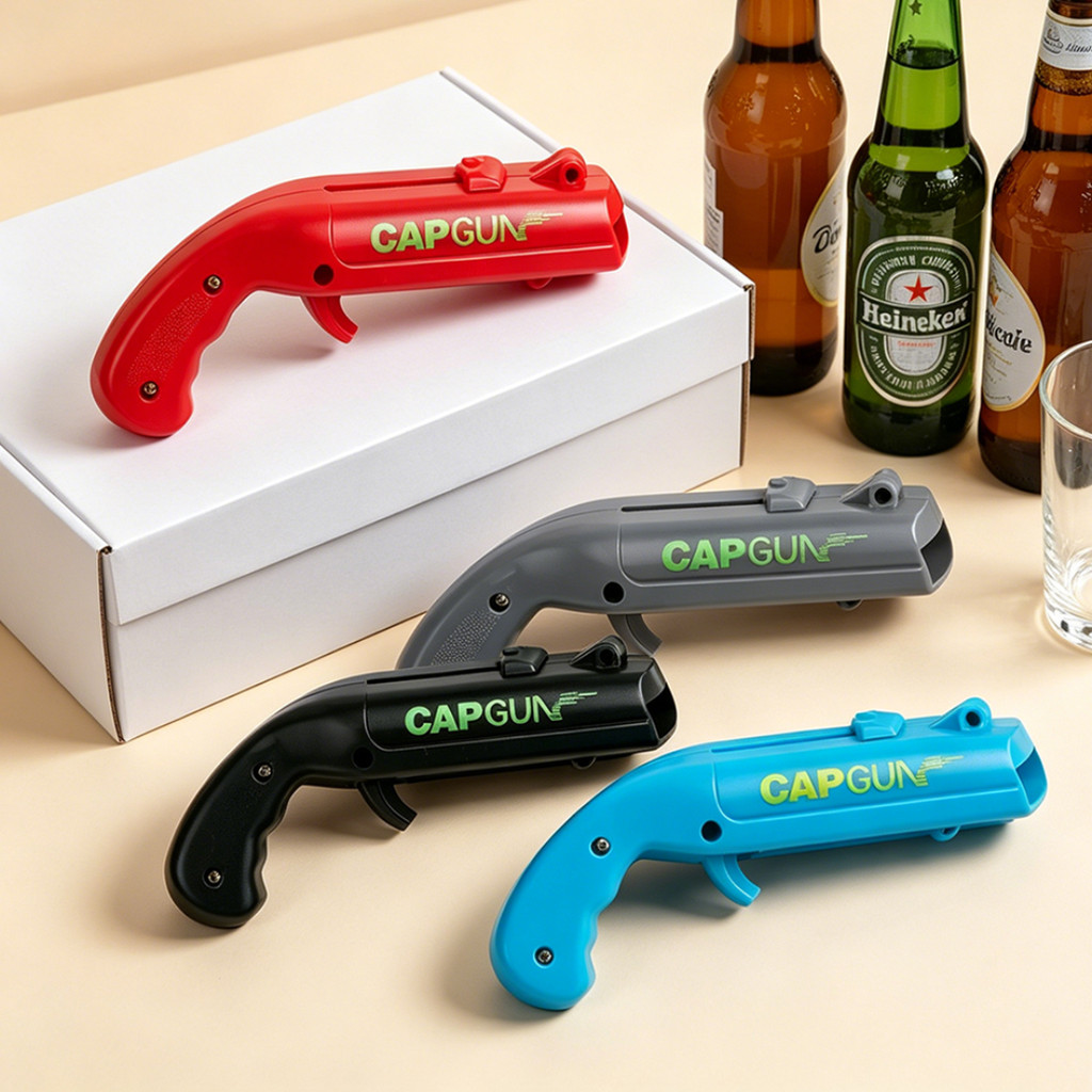 Abridor De Garrafa Cerveja Divertido Criativo Tipo Pistola Lança Tampinha
