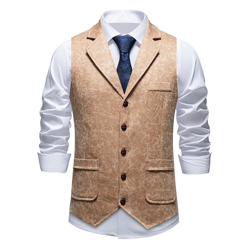 Camurça Impressão Colete Homem Coletes Formais 2026 Roupas Vintage Masculino Social Vestido Ternos Gilet Trajes Homme