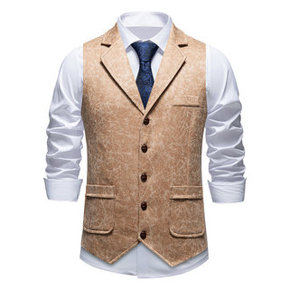 Camurça Impressão Colete Homem Coletes Formais 2026 Roupas Vintage Masculino Social Vestido Ternos Gilet Trajes Homme