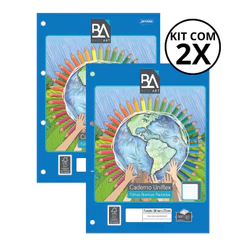 Kit Com 02 Refil Para Fichario UNIVERSITARIO Uniflex Pautado 80Fls - JANDAIA