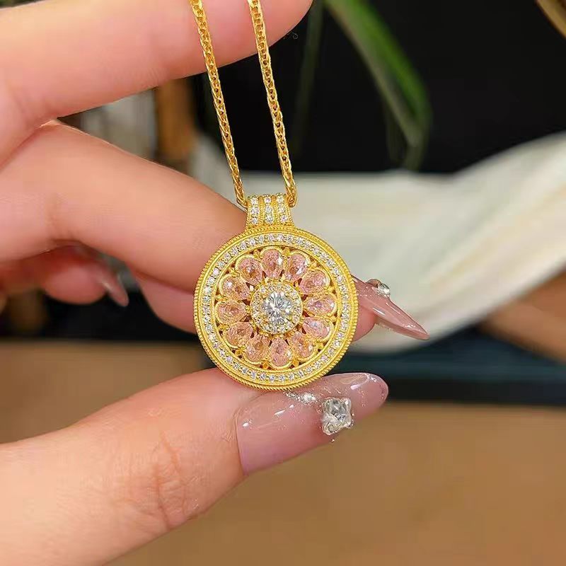 Ouro rosa oito tesouro bússola pingente colar novo nicho Design requintado indústria pesada colar All-Match colar de alt