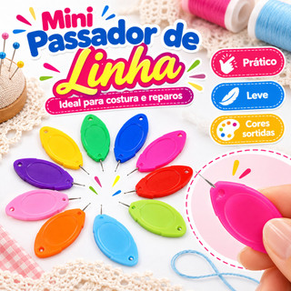 Passador de Linha na Agulha Simples Costura Fácil Ideal p/ Idosos e Iniciantes - Até 10 unidades