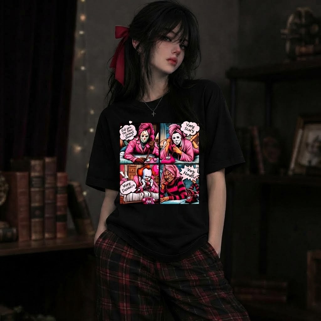 Camisetas Unissex Hallowen Terror Dia Das Bruxas Filmes Personagens 100% Algodão Premium Confortável