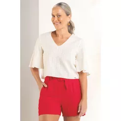 Short Feminino Com Cinto Marialícia Vermelho