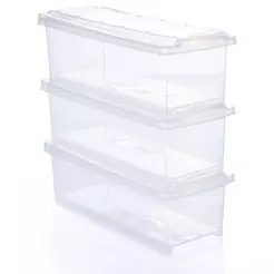 Conjunto de Caixas de Plástico Organizadoras 3,8 L com Tampa