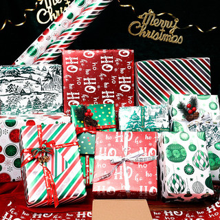 Papel de embrulho de presente de natal decoração papel Kraft alce novo estilo natal floco de neve doces engrossado árvor