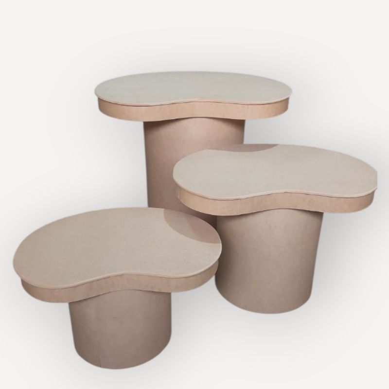 Trio de tampo babado orgânico mdf para cilindros — imagem 2 de 2