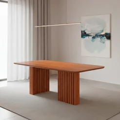 Mesa de Jantar 6 Lugares 210cm Retangular Ester Marrom/Cinamomo 210