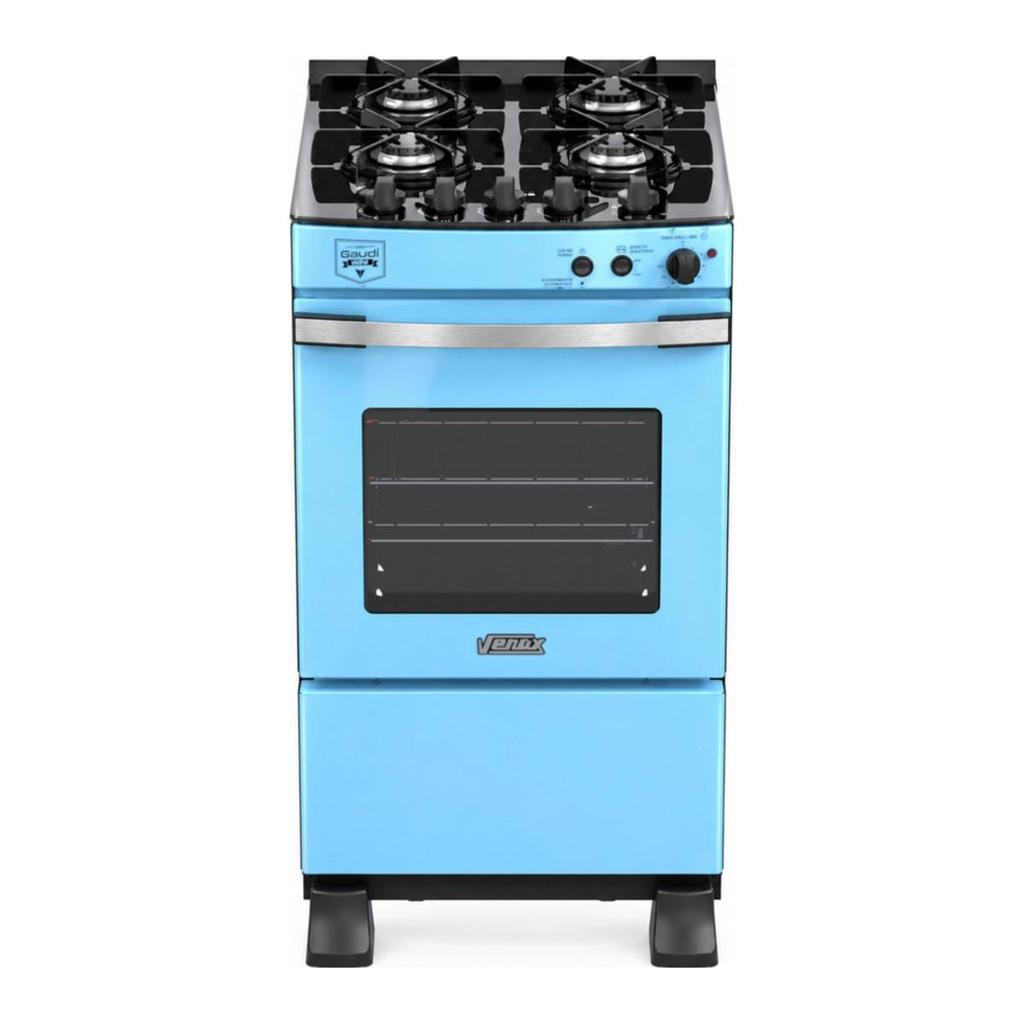 Fogao 4 Bocas Venax Gaudi Vetro Vitreo azul