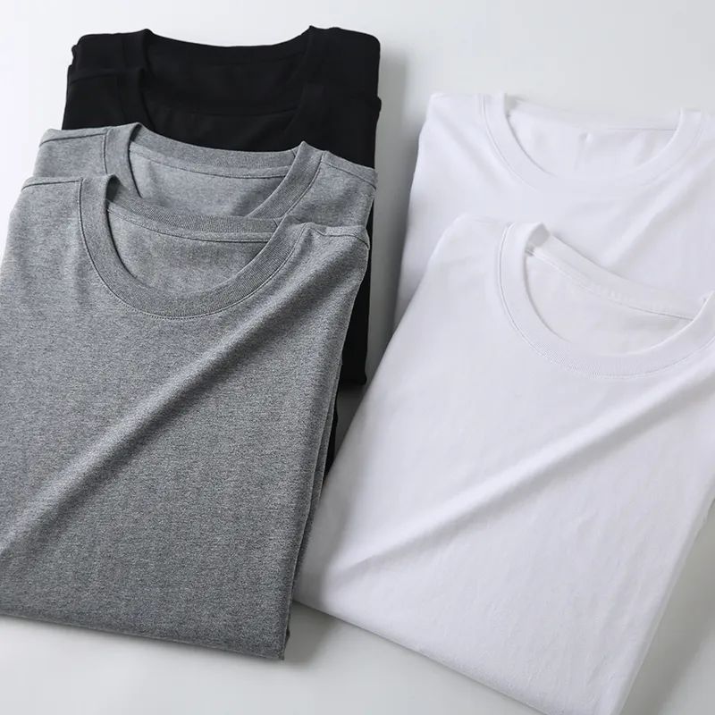 Biren!260g de algodão de pelúcia Xinjiang!Outono masculino de manga comprida em torno do pescoço camiseta solta All-Matc