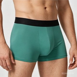 Cuecas masculinas finas e antibacterianas para o verão, modernas, em tecido de seda gelada, frescas, confortáveis para a