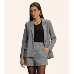 Blazer Feminino Xadrez Endless Preto