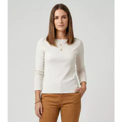Blusa Feminina Manga Longa Decote Canoa Endless Bege