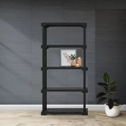 Estante Modular 5 Prateleiras Cube Eco Preto Preto