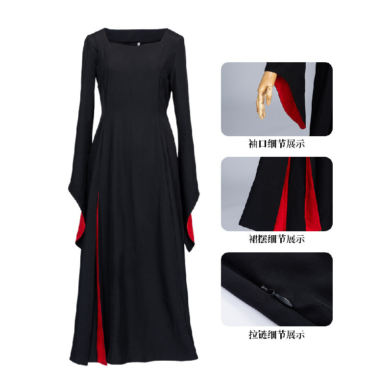 Fantasia de Cosplay da Morticia da Família Addams para a 2ª Temporada de Wednesday, para Apresentações de Palco e Hallow