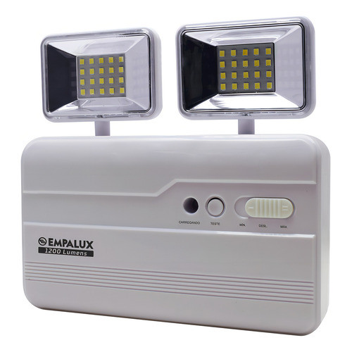 Empalux Luminária Emergência 2 Faróis 8w Quadrado 1200lm