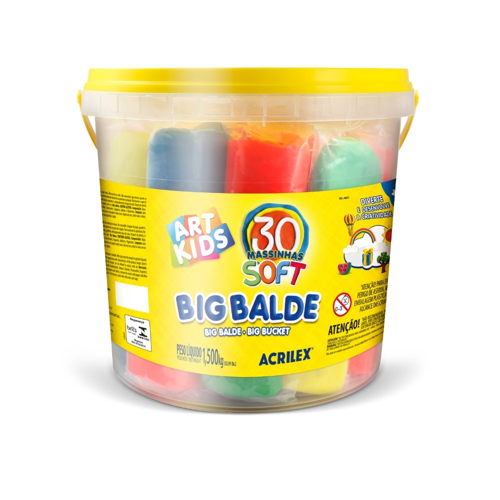 Massa De Modelar Acrilex Big Balde Com 30 Massas 1,5 kg, 400230000 em Oferta na Shopee