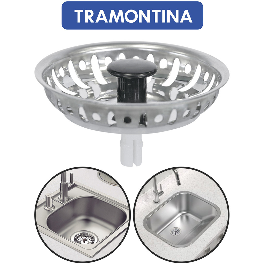 Tampa Peneira Inox Tramontina 3 1/2 Original Para Válvula De Pia Cuba De Cozinha E Tanque em Oferta na Shopee
