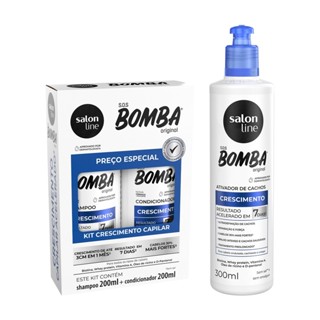 Kit SOS Bomba Original 200ml com Ativador de Cachos Salon Line em Oferta na Shopee