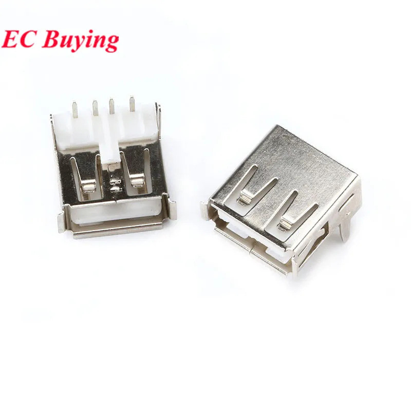 10 Peças/5 USB 2.0 4 Pinos Tipo A Conector De Soquete Fêmea G54 2 Pés Placa PCB De Carregamento De Transmissão De Dados