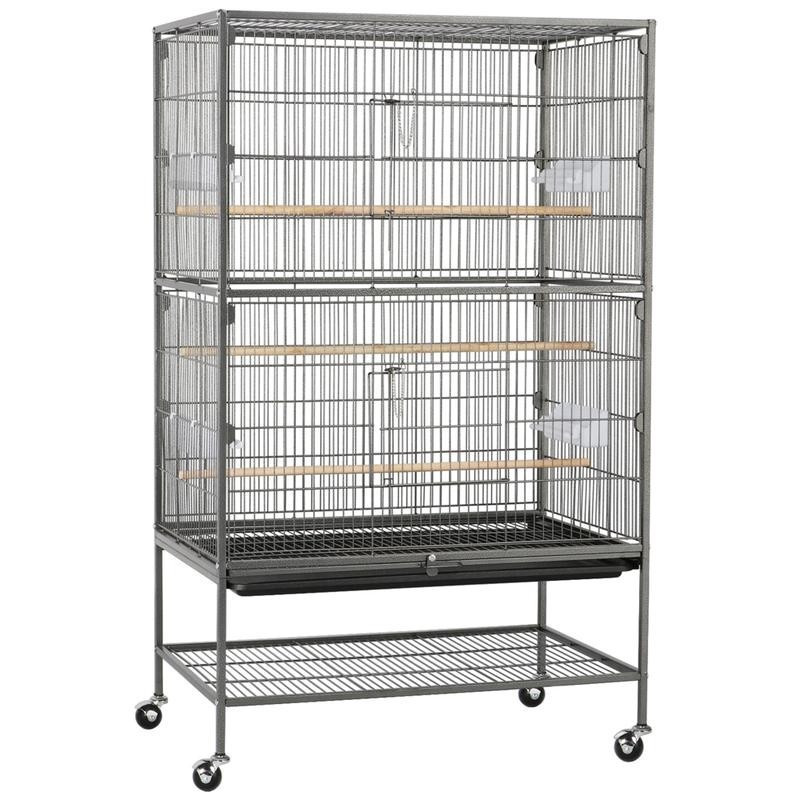 Gaiola Grande para Papagaios Yaheetech 52″ H, Gaiola de Metal com Rodas para Pássaros, para Periquitos, Cacatuas e Conur