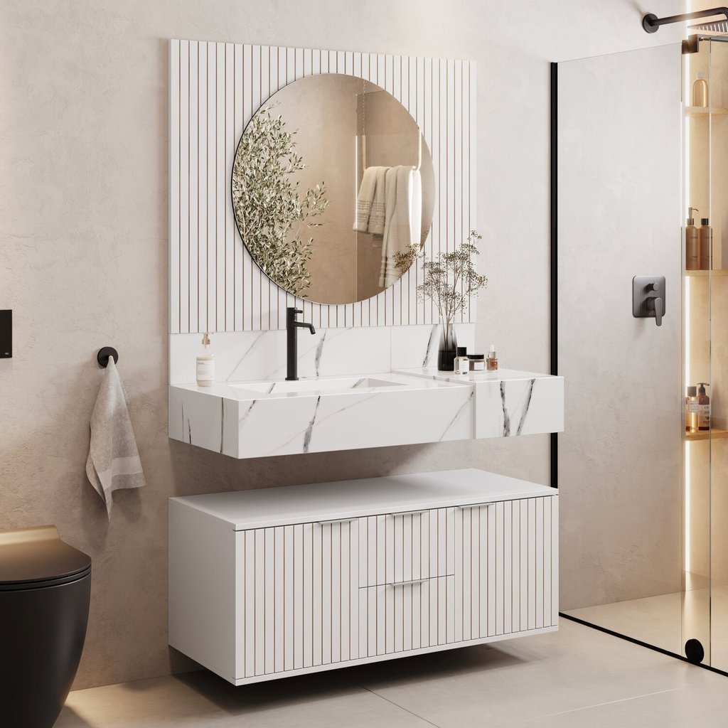 Armário para Banheiro Suspenso Ripy 100cm Branco em Oferta na Shopee