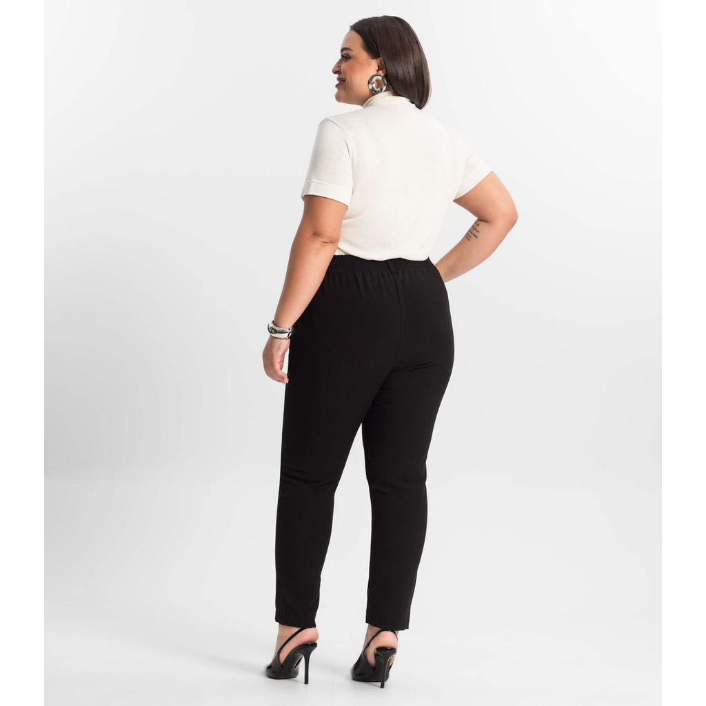 Detalhes do Calça Alfaiataria Plus Size Secret Glam Preto