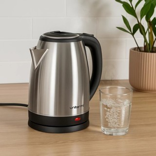 Chaleira Elétrica Inox 2L Base 360º Ferve Água 2 Litro Desligamento Jarra Térmica 110V 220V elegante