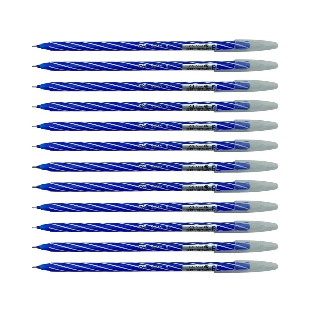 Caneta Esferográfica Cis Spiro Azul Caixa C 12 Unidades em Oferta na Shopee
