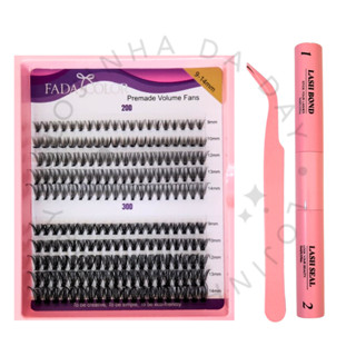 Kit de Cílios Postiços  Com Cola E Pinça Tufos Sem Nó Mix Alongamento De Cílios DIY 12P+20P/ 20P+30P/ 30P+40P em Oferta na Shopee