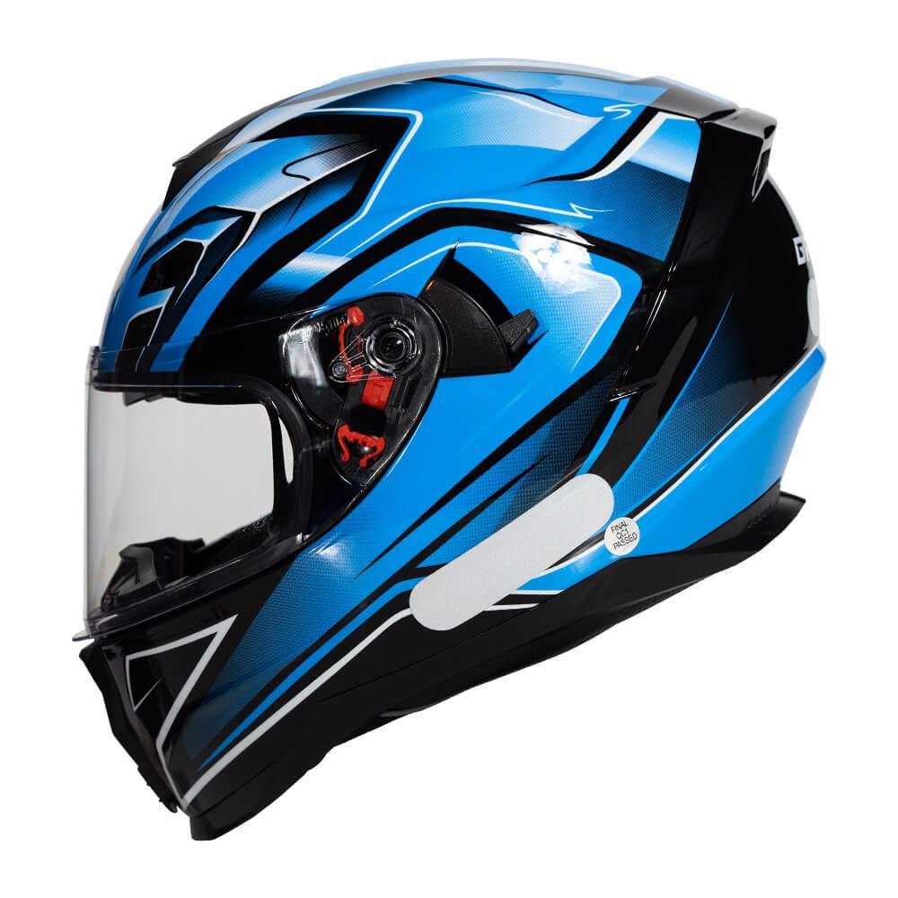 CAPACETE MOTOCICLISTA GP TECH ULTRA SV FUTURE AZUL COM VISEIRA INTERNA FUMÊ + NARIGUEIRA