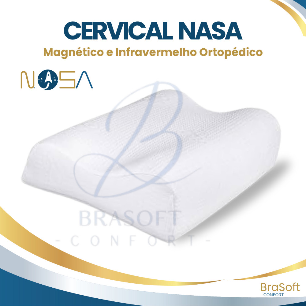 Travesseiro Nasa Cervical Ortopédico Antialérgico Viscoelastico BraSoft