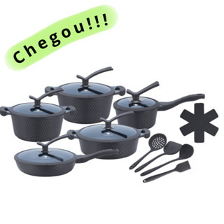 Jogo de Panelas Ceramic Life 19 Peças Antiaderente Indução Bege Rose Cinza em Oferta na Shopee