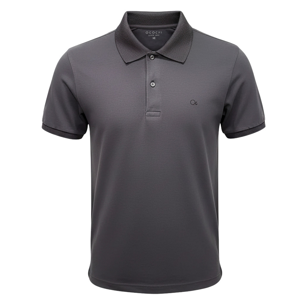 Camiseta Polo Ogochi Chumbo Slim Piquet