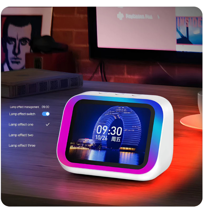 Alto-falante Inteligente De Relógio De Tela Grande Com Temp e Rádio