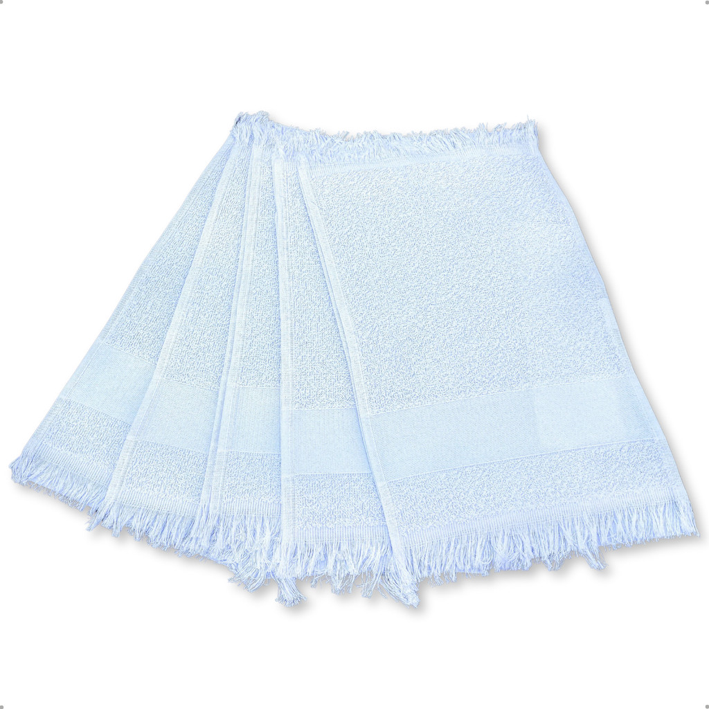 Kit 12 Toalha Social Franja Sublimação Transfer Estampa Sublimática Escolar Brinde  Cor Branco