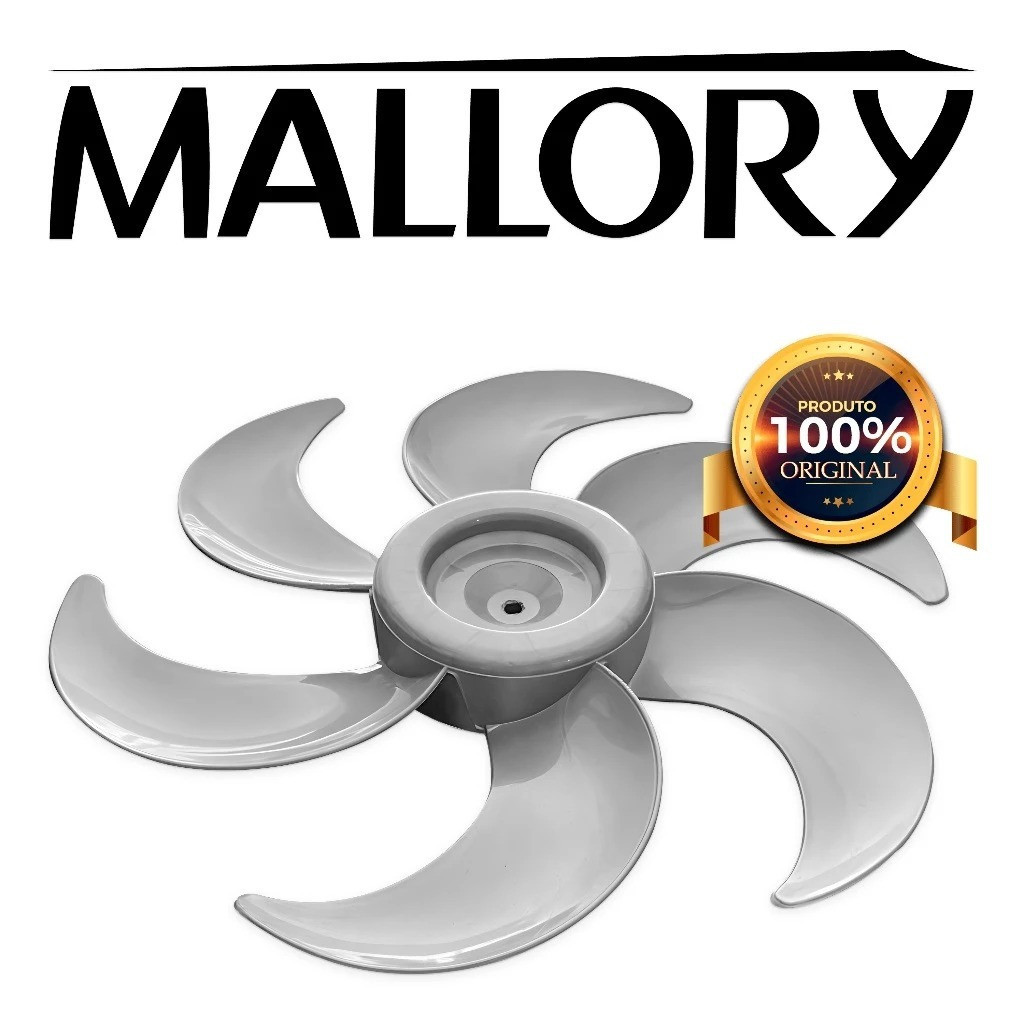 Hélice Ventilador Mallory Turbo Silêncio 40cm 6 Pás Prata Original