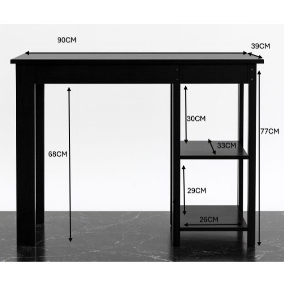 Escrivaninha Estilo Industrial com 2 Prateleiras - Funcional para Home Office, Escritório e Estudo