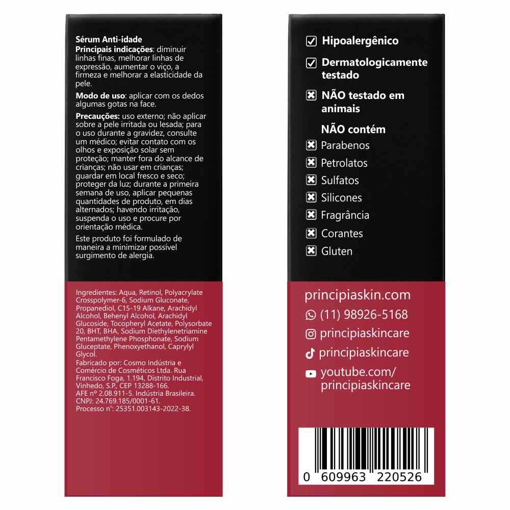 Detalhes do Sérum Principia Rn-0,3 Retinol e Vitamina E 30ml