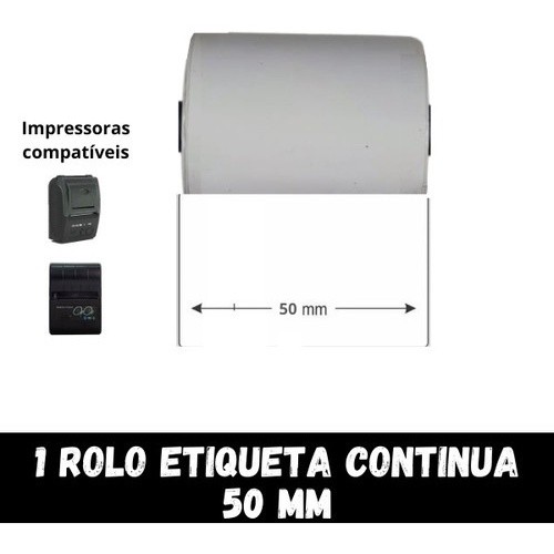 Etiqueta Térmica Continua P/ Mini Impressora bluetooth 55mm