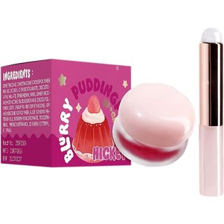 Recipiente para brilho labial, recipiente de dupla função para brilho labial e para as bochechas com pincel de silicone,