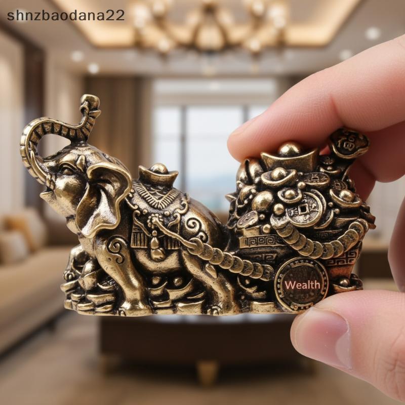[Shnzd] Ornamento De Latão Elefante Tigela De Tesouro Puxar Carrinho De Destaque Decorativo Para Casa Sala De Estar Exib