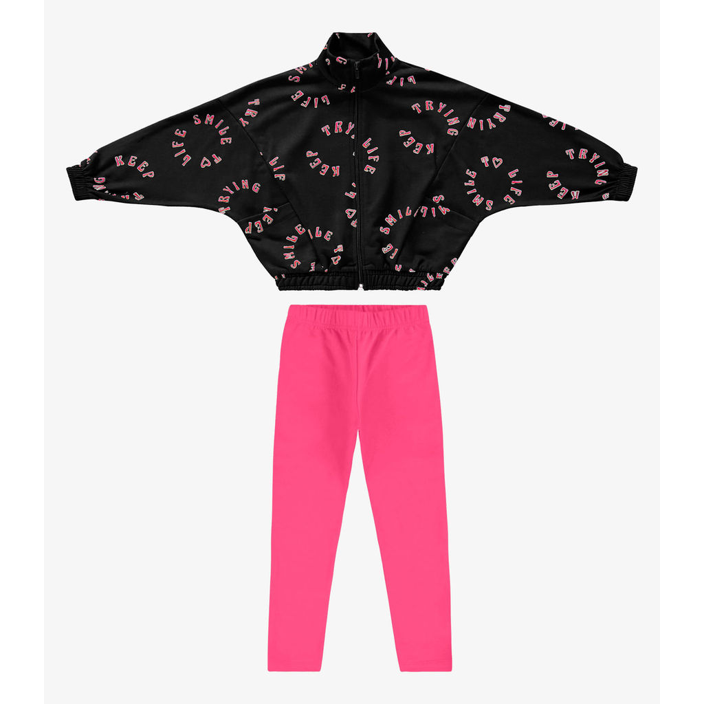 Conjunto Infantil Jaqueta Com Legging Rovi Kids Preto